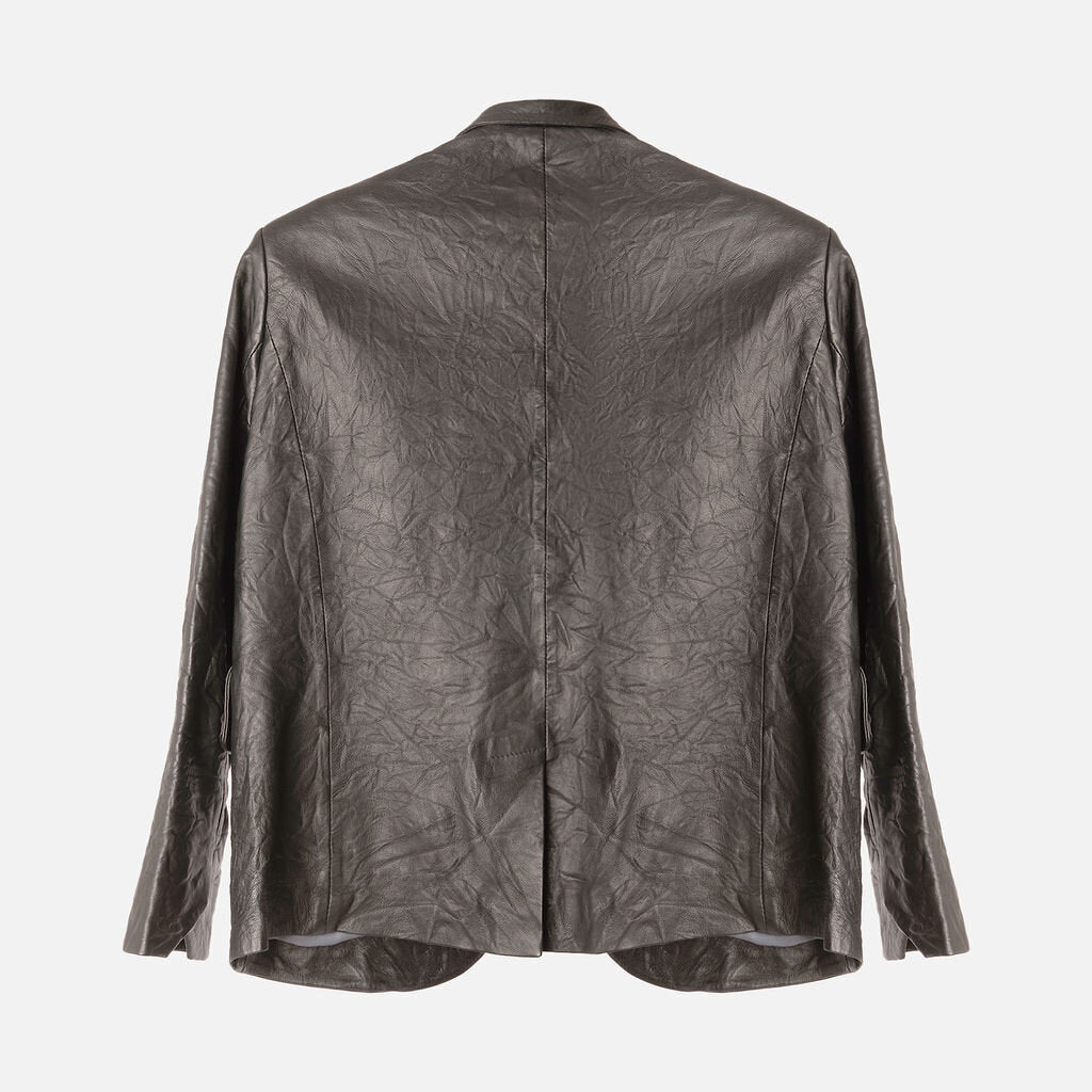Zadig & Voltaire Black Crinkled leather Blazer