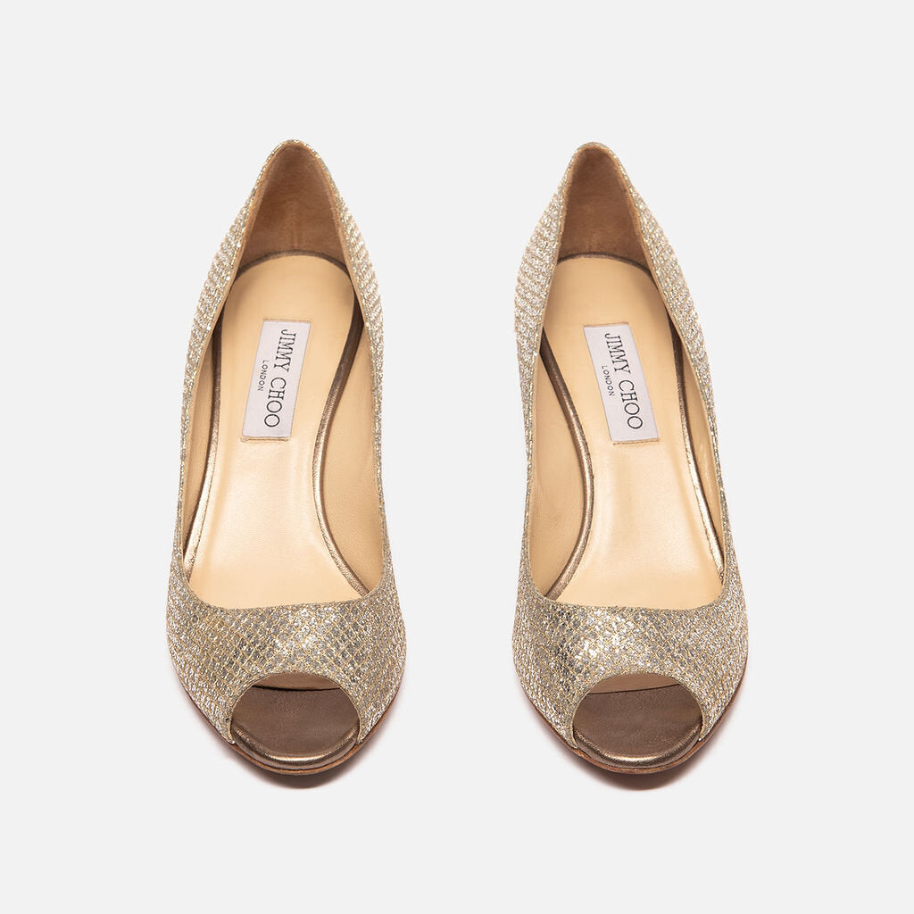 Jimmy Choo Gold Sequin Shoes
