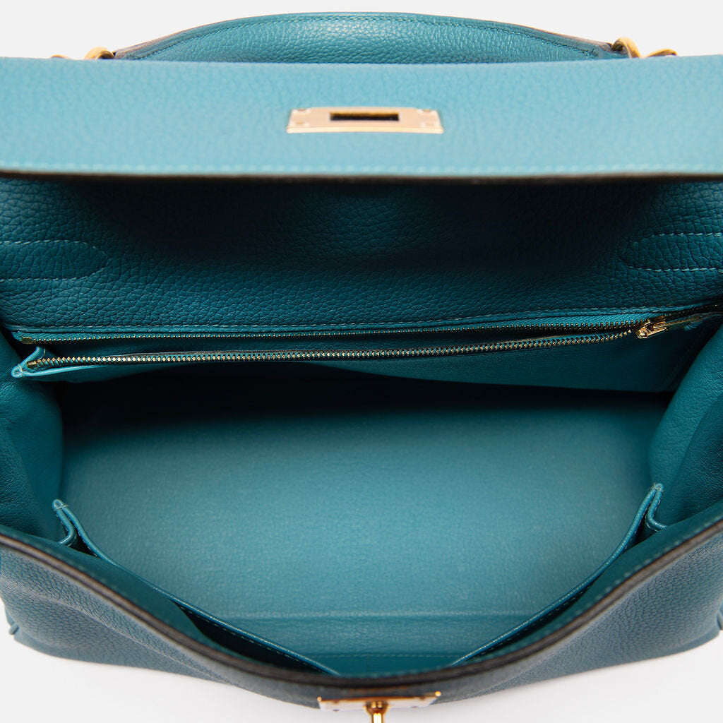 Hermes Retourne Togo Bleu Turquoise Kelly 28