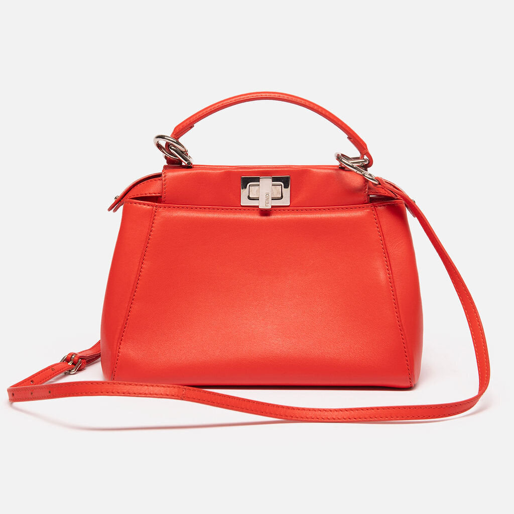 Fendi Red Orange Small Peekaboo