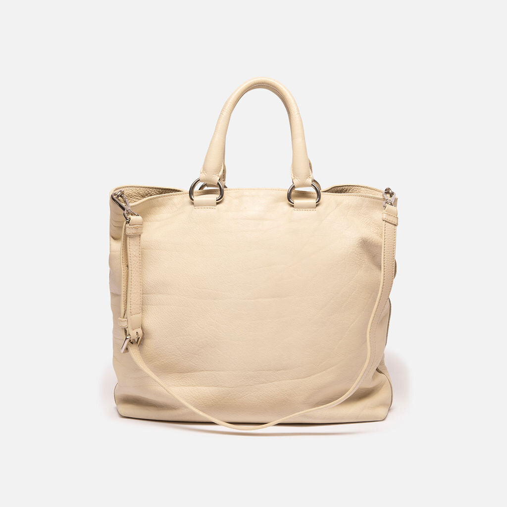 Prada White Leather Tote