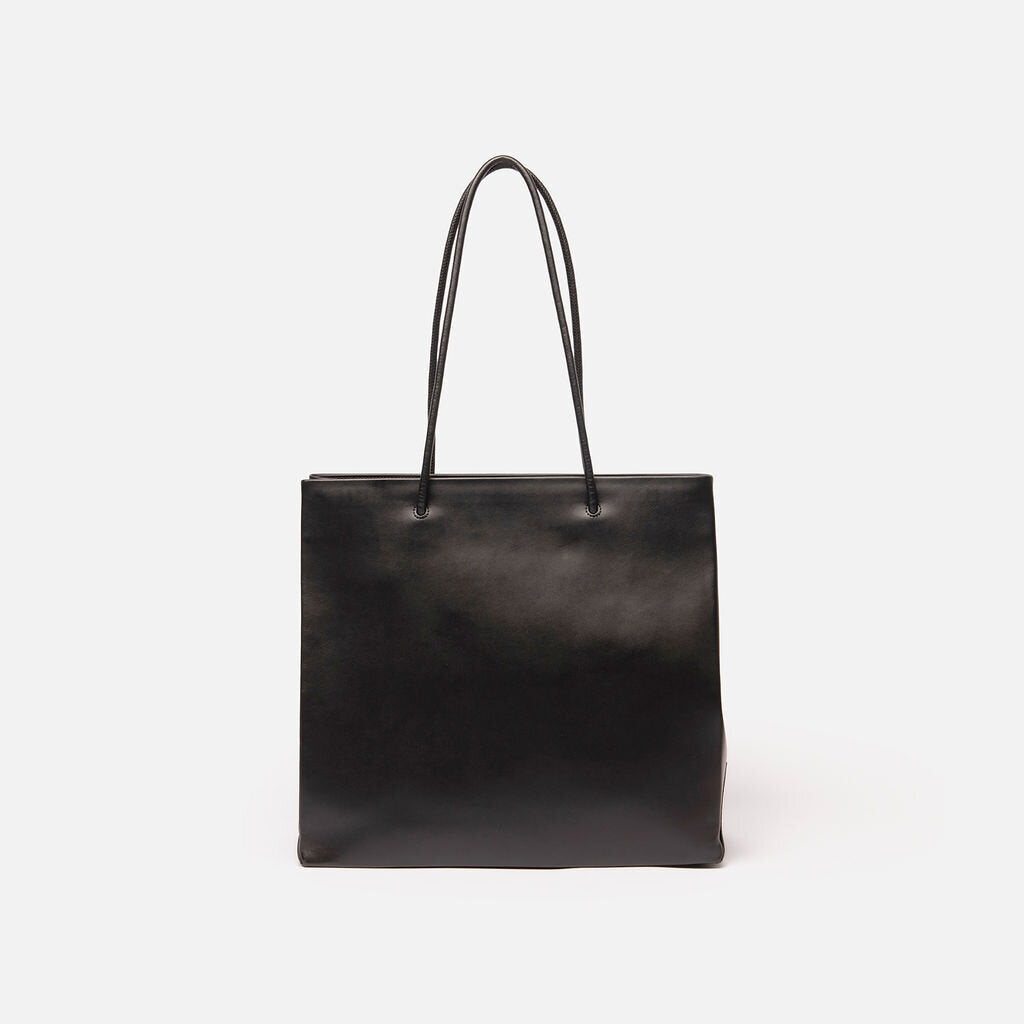 Moschino Black Logo Leather Tote