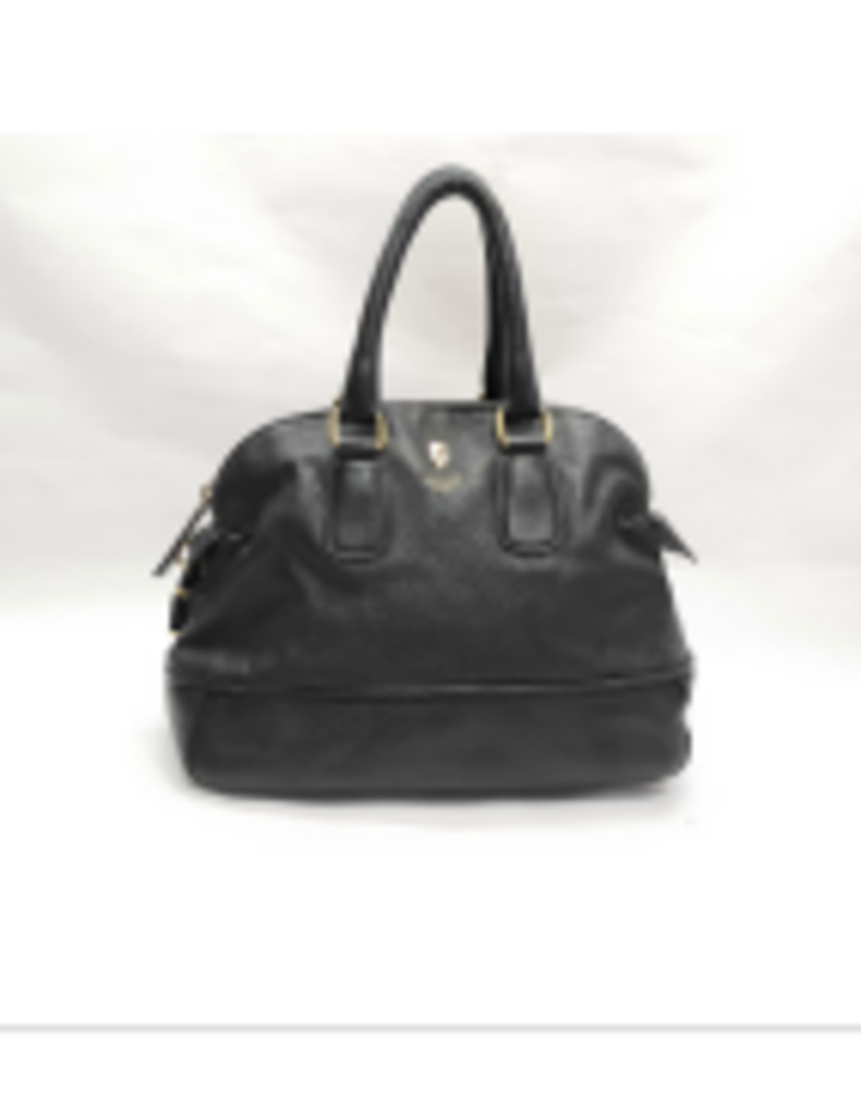 Black Leather Dome Shaped Bag