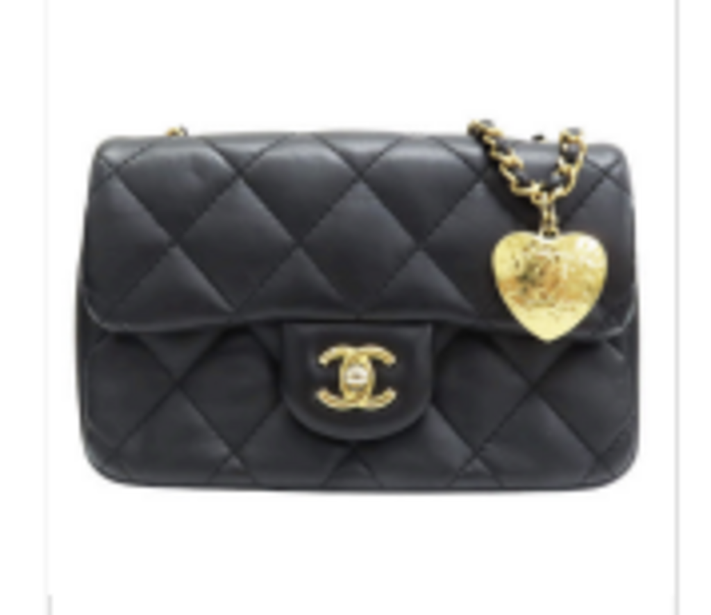 Black Leather Mini Flap w/Charms