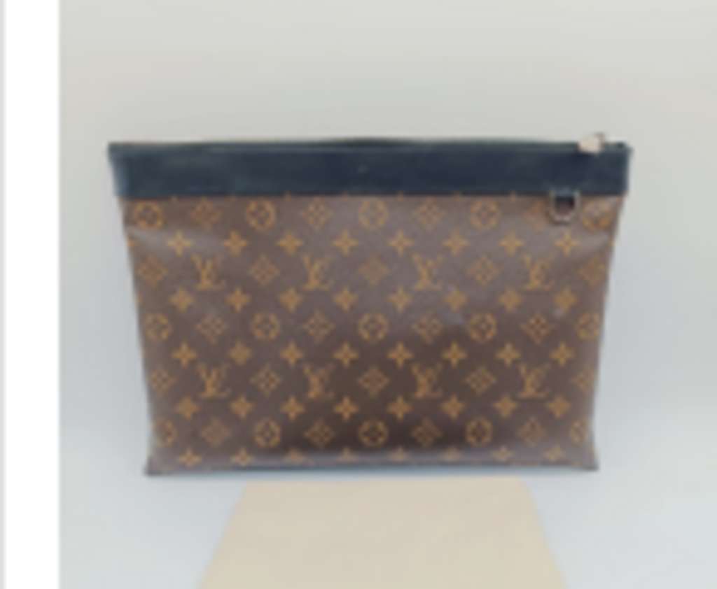 Brown Monogram Coated Canvas Pouch