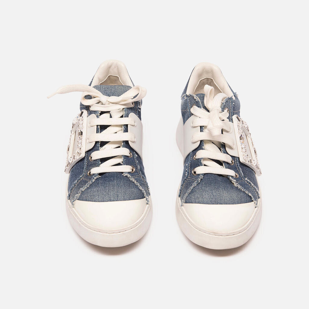 Roger Vivier Denim Sneakers With Jewel Applique