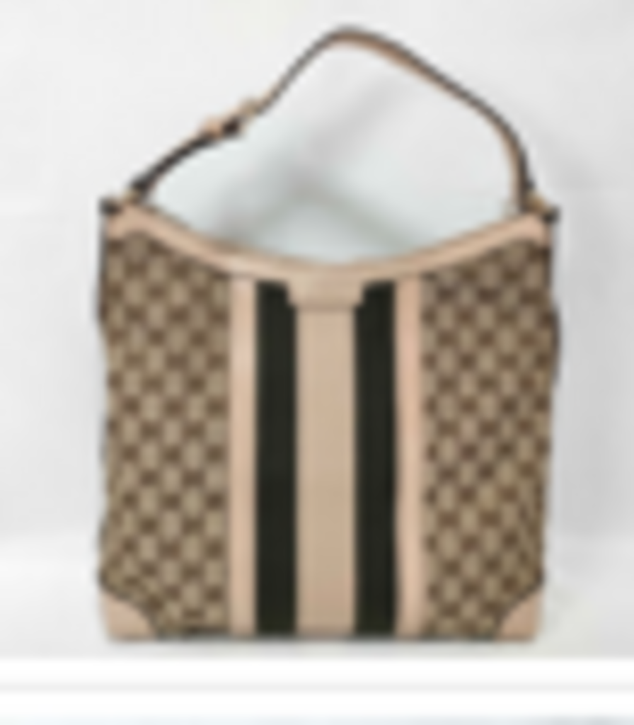 Cream & Black Monogram Hobo Bag