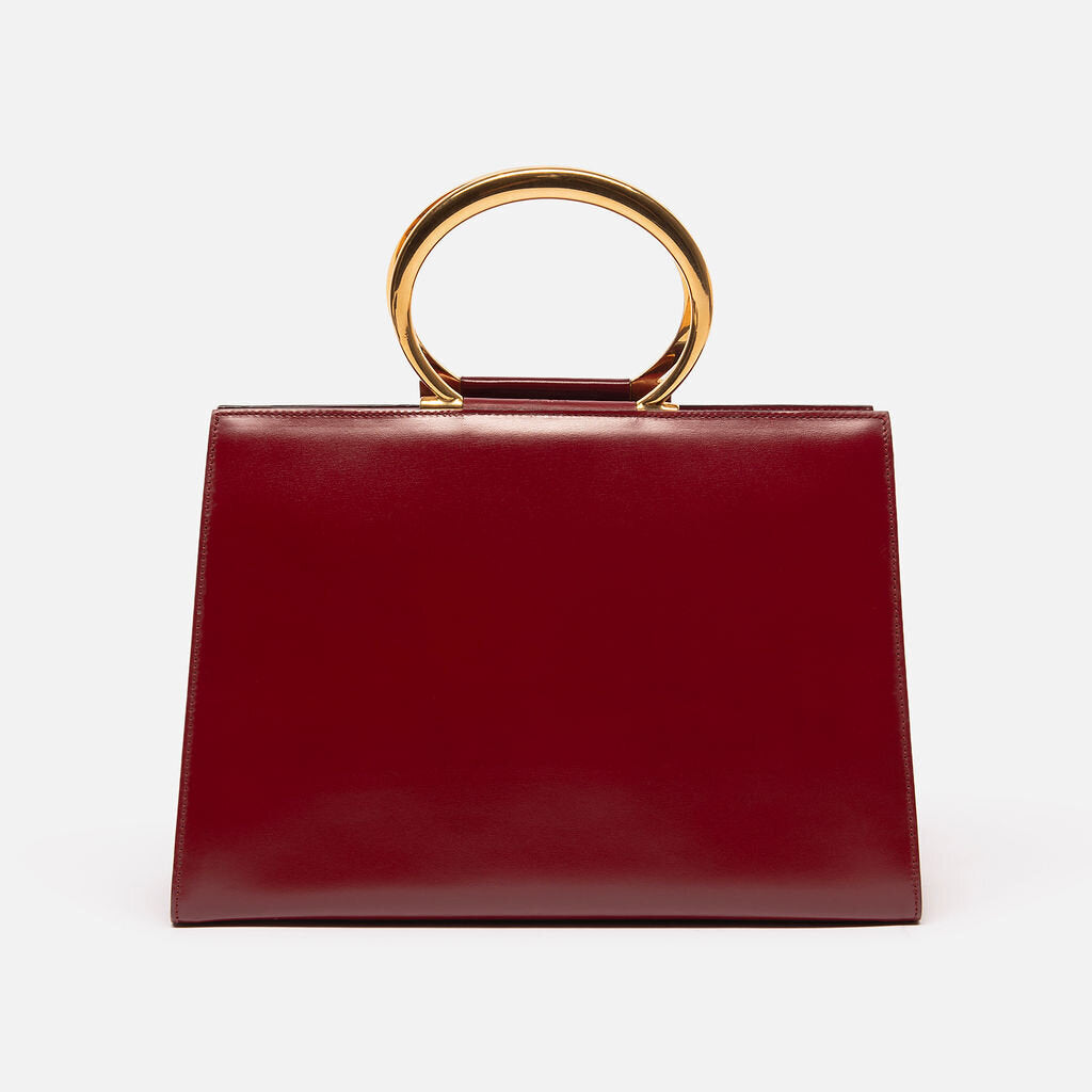 Celine Red Patent Top Handle Bag