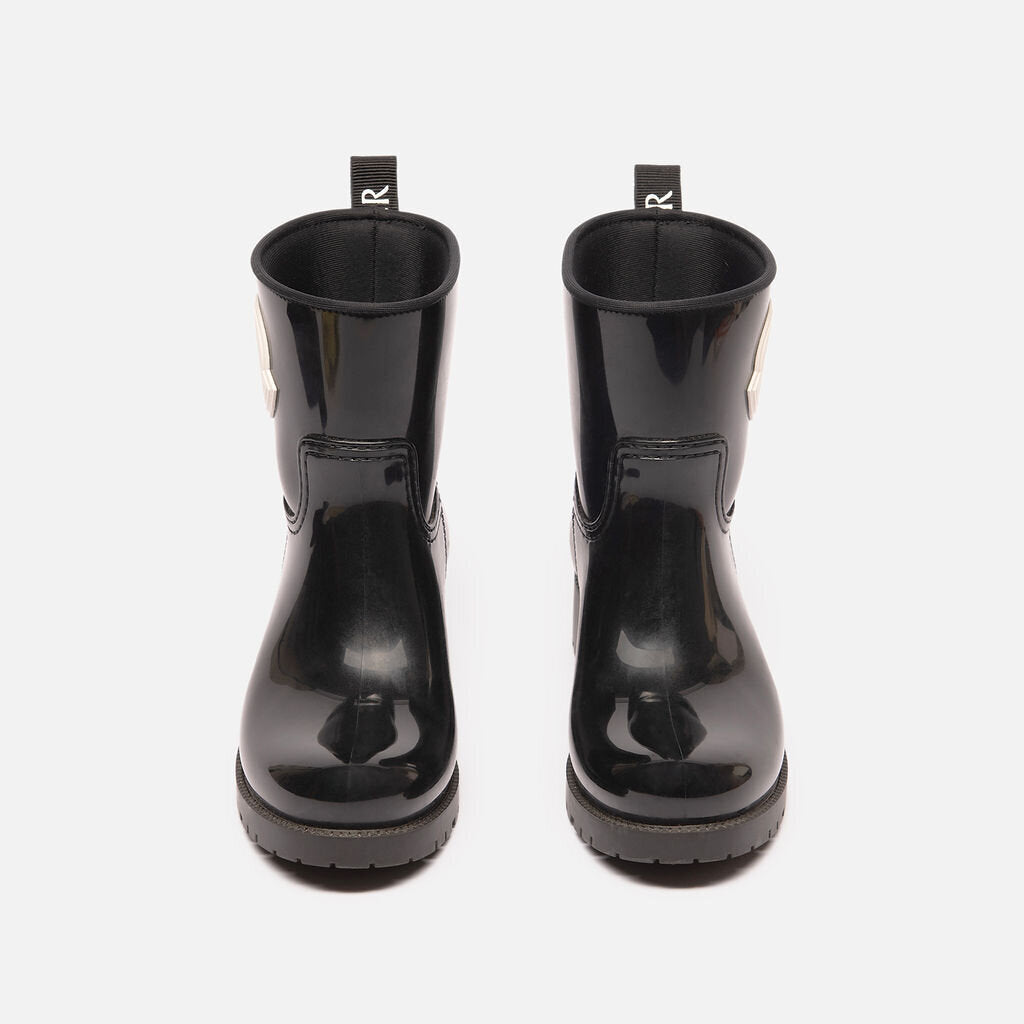 Moncler Black Rubber Shiny Mini Rainboots