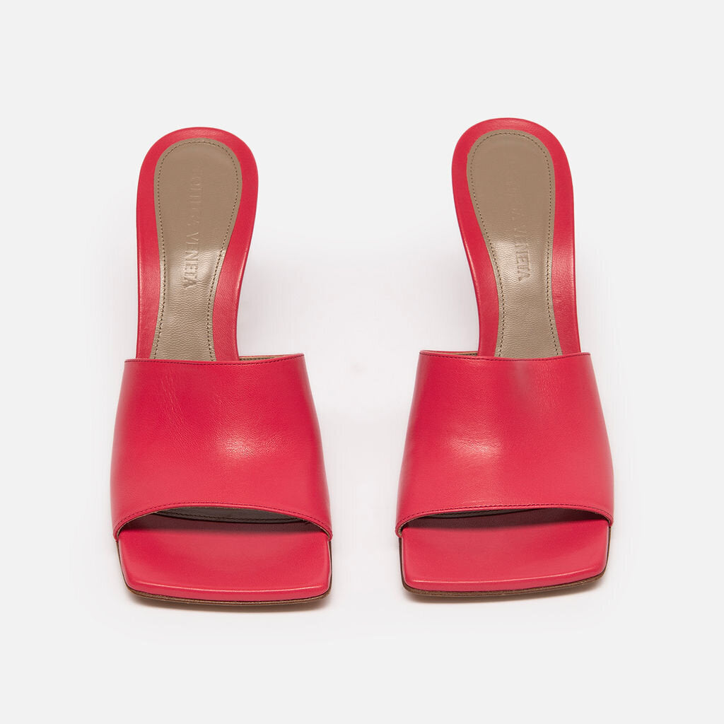Bottega Veneta Pink Leather Square Toe Mule