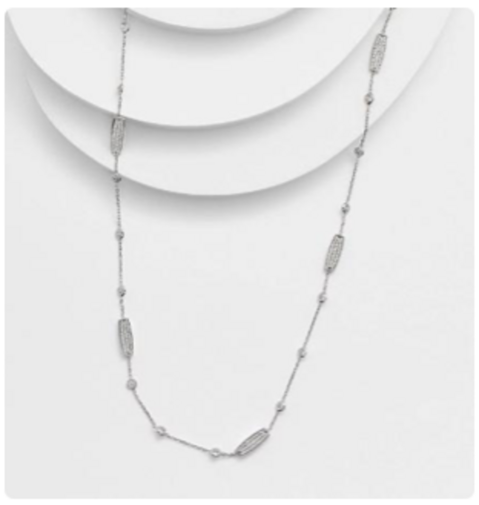 CHLOE Diamond by the yard with pavé blocks necklace WG