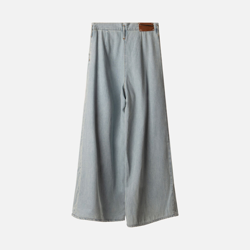 Dries Van Noten Blue Wide Leg Denim Trousers