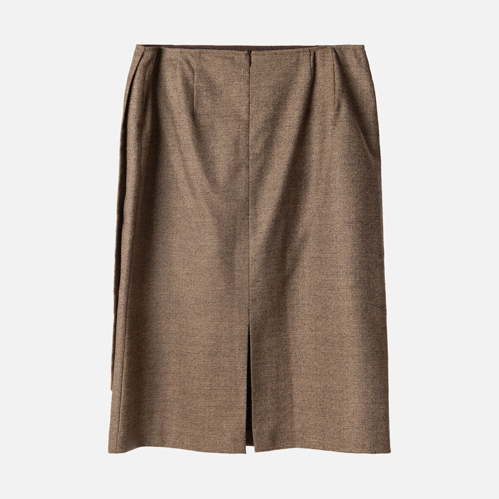 Lafayette 148 Beige Wool Midi Skirt