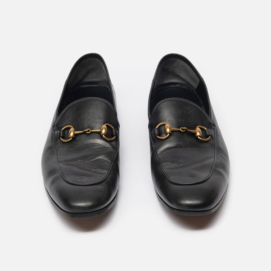 Gucci Black Leather Horesebit Shoes
