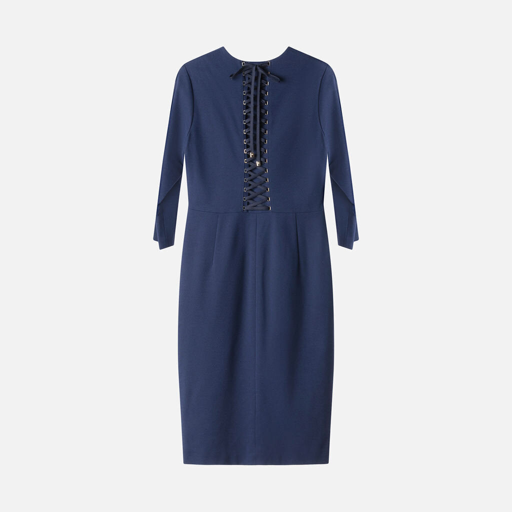 Escada Navy Acetate Dress