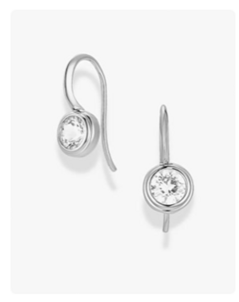 Vera Round French Hook Earrings | WG