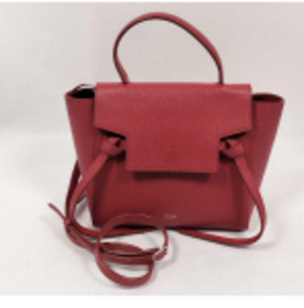 Red Leather Nano Belt Bag
