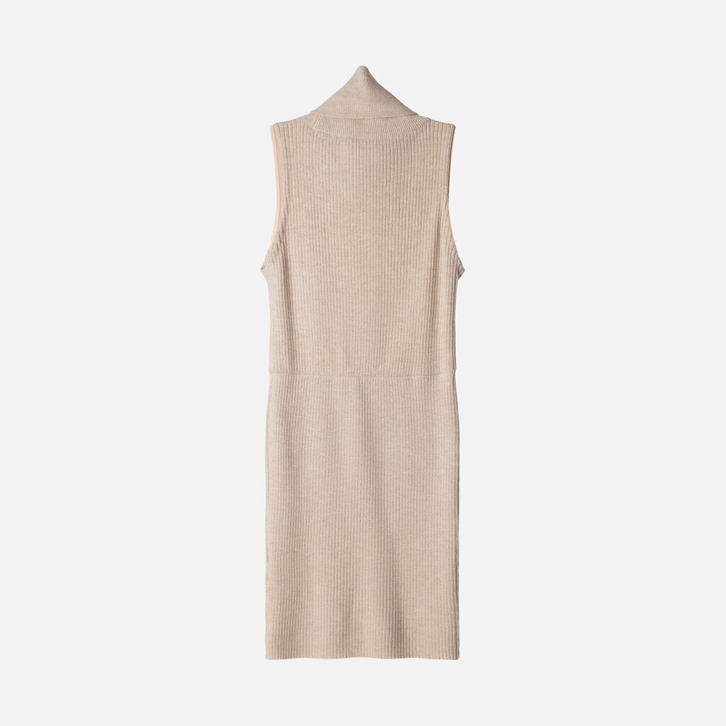 Alice + Olivia Beige Wool Blend Turtleneck Dress