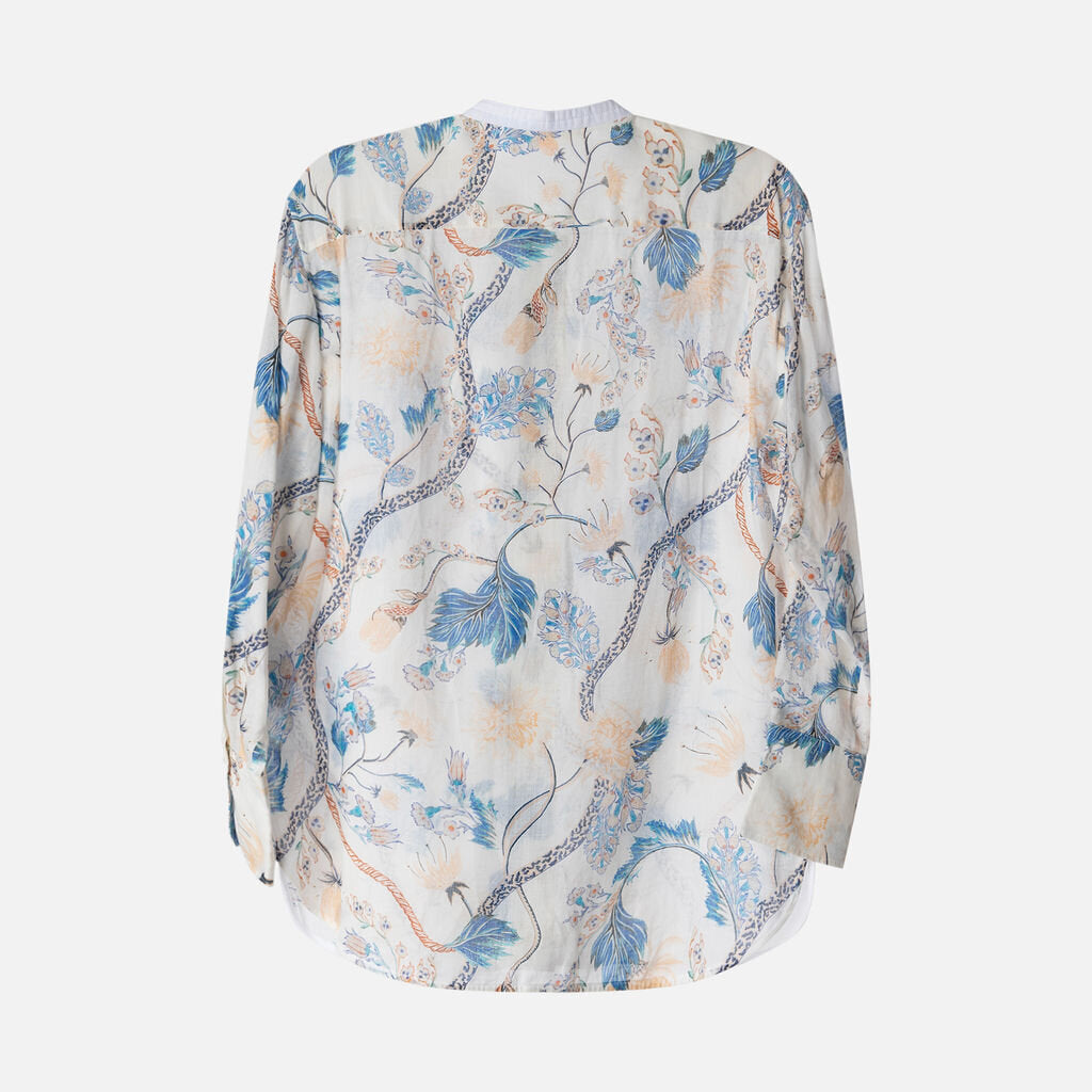Chloe White Printed Ramie Shirt