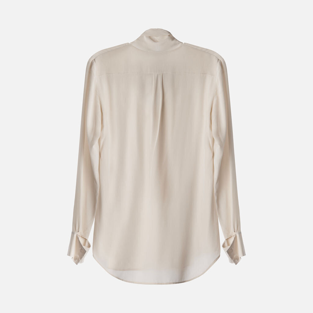 Stella McCartney Beige Silk Tie-Neck Shirt