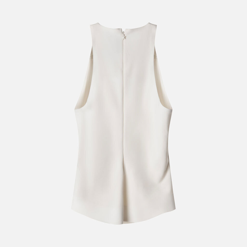 Mugler White Poly Star Sleeveless Top
