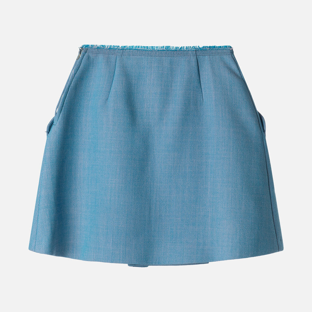 Miu Miu Blue Wool Mini Skirt (2014)