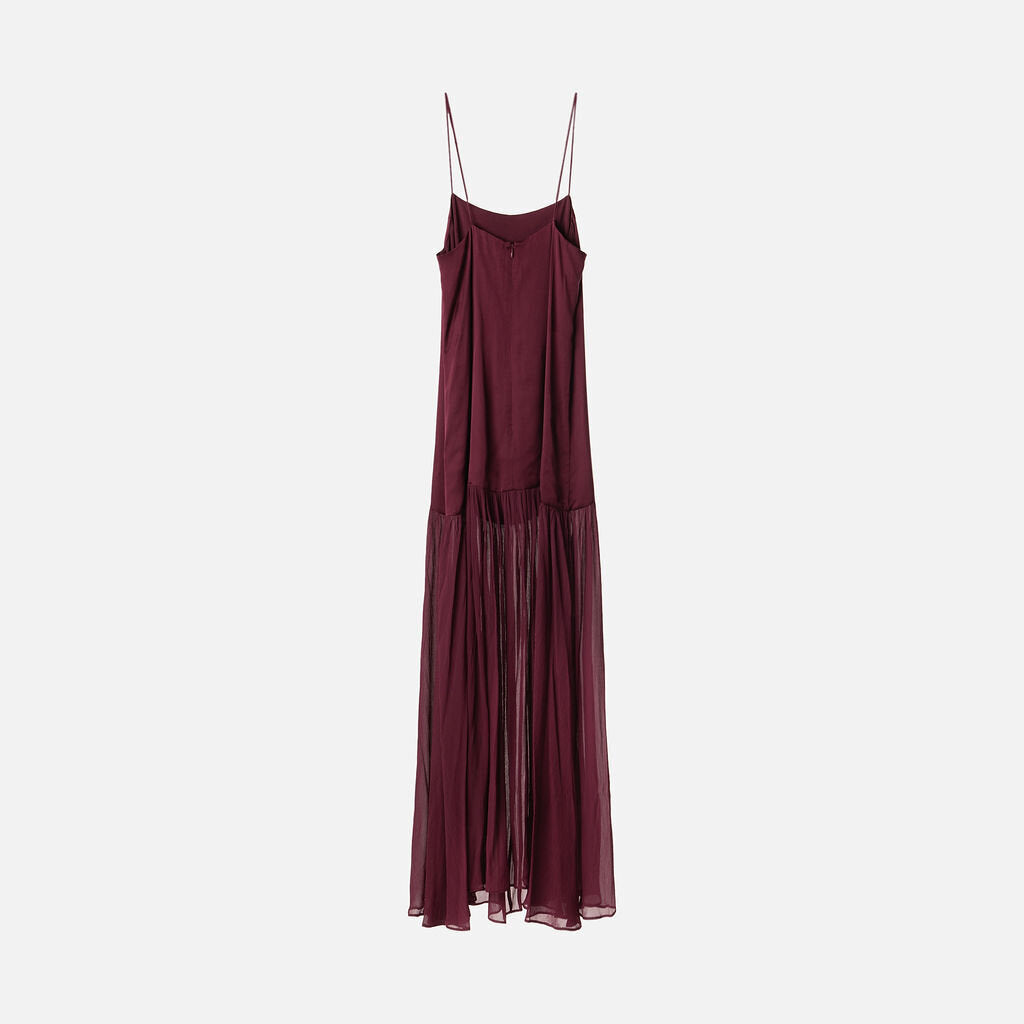 Anine Bing Burgundy Silk Maxi Dress