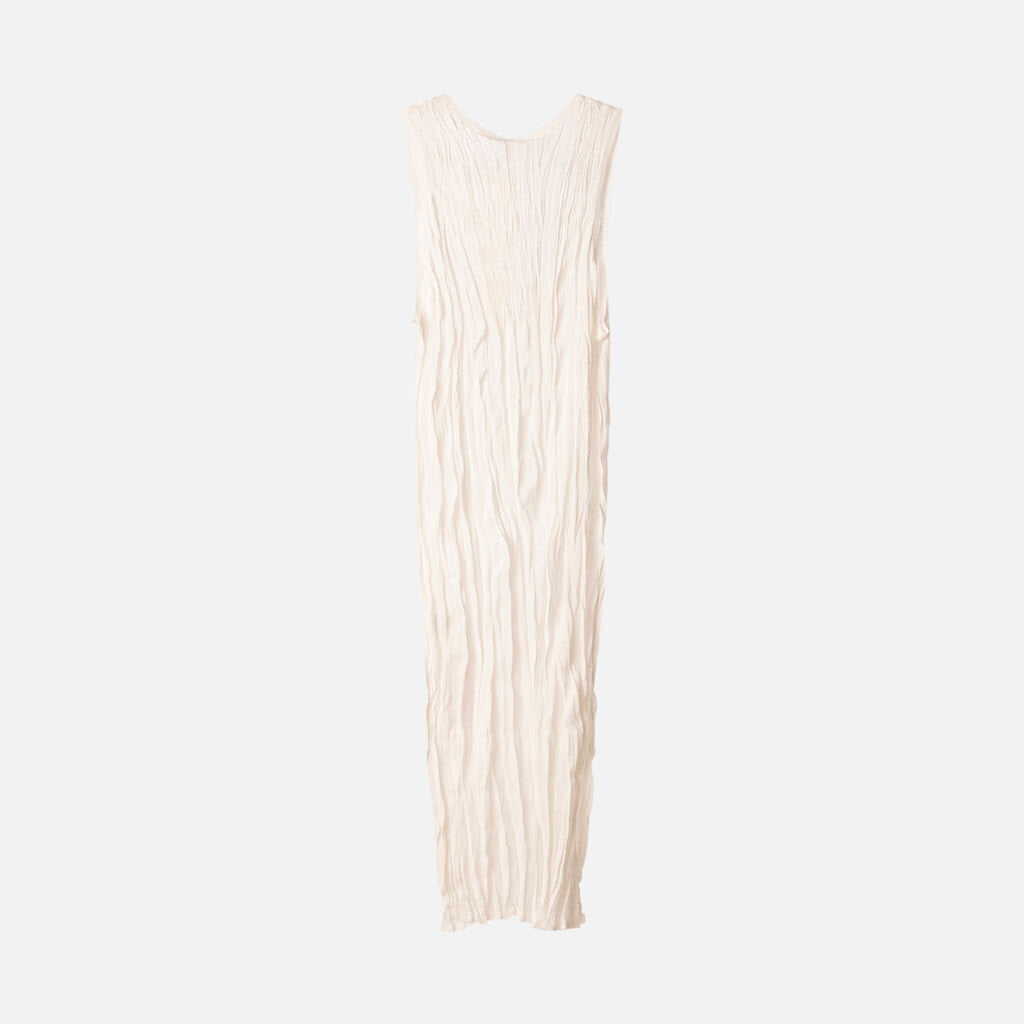 Toteme White Viscose Crinkle Tank Dress