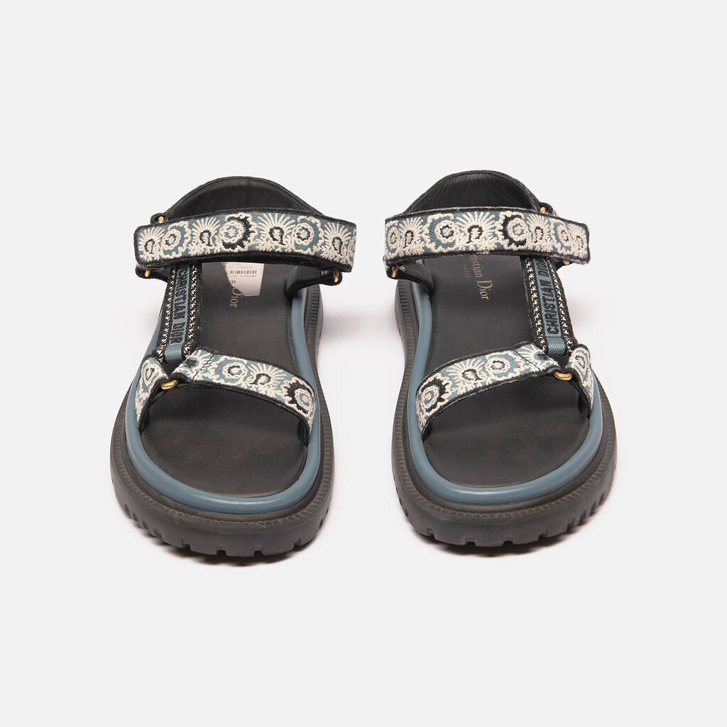 Christian Dior Blue Canvas Sandals