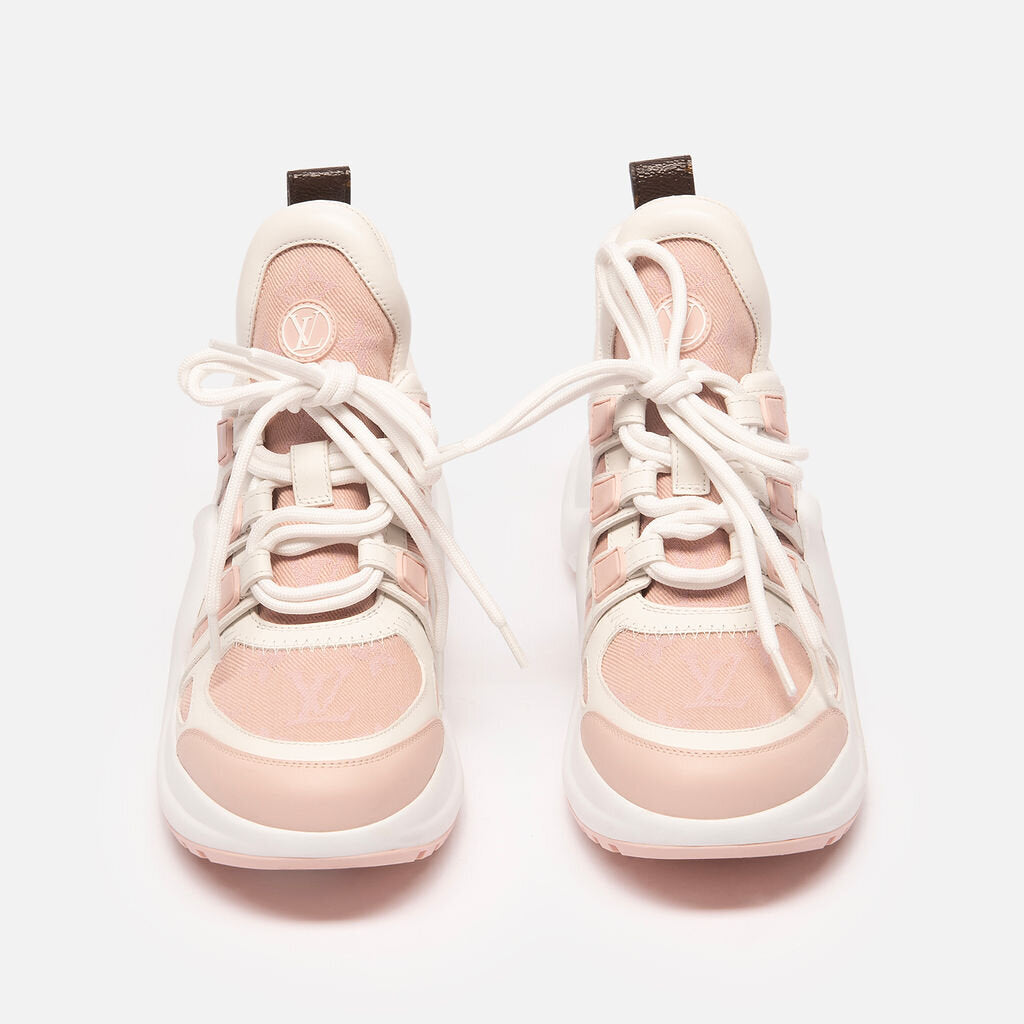 Louis Vuitton Pink and White Archlight Chunky Sneaker