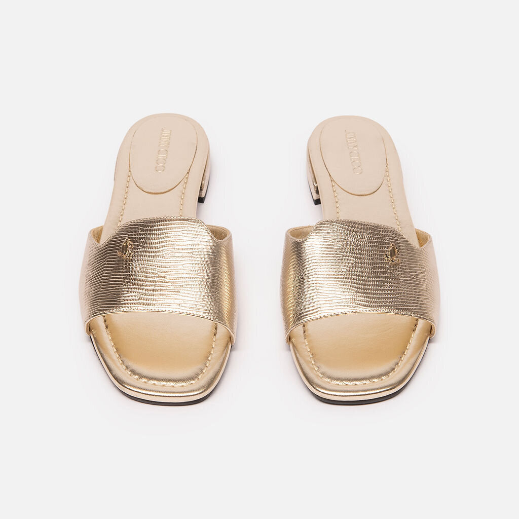 Jimmy Choo Metallic Gold Slides