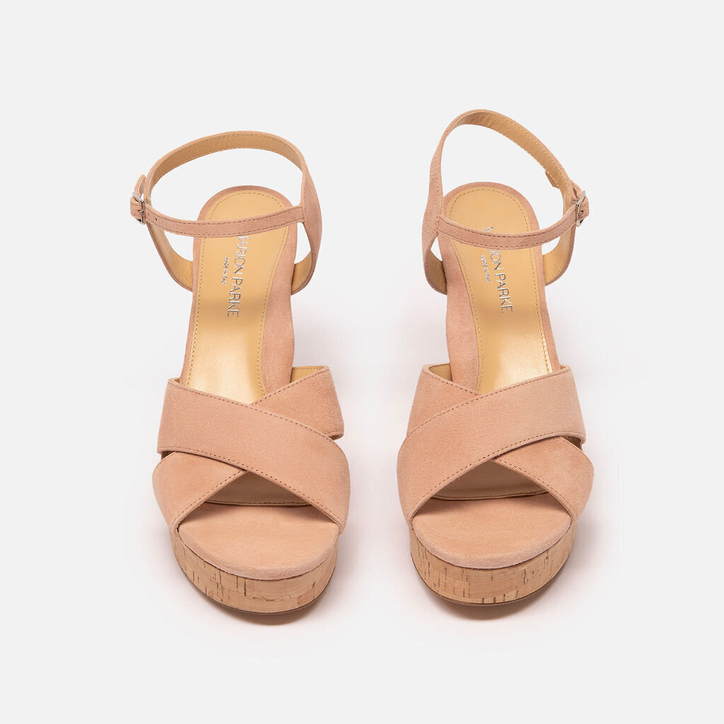 Marion Parke Pink Suede Cork Sandal