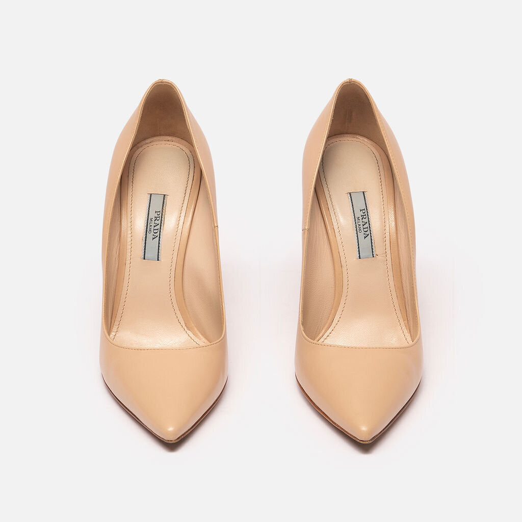 Prada Nude Leather Pumps