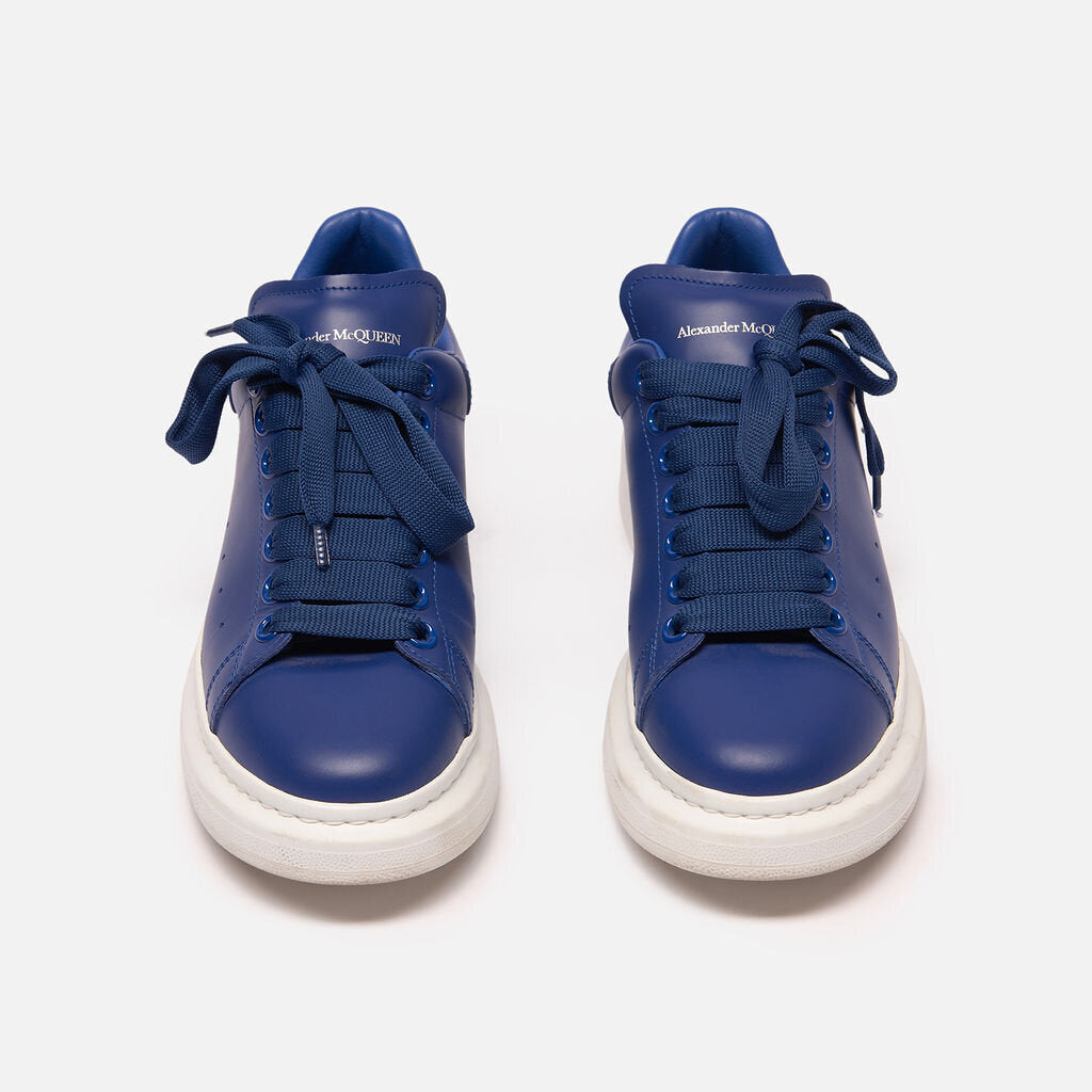 Alexander McQueen Cobalt Blue Leather Sneakers