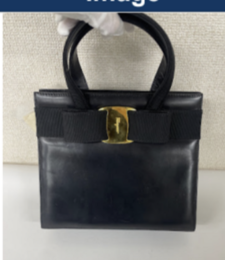 Black Leather Bow Top Handle