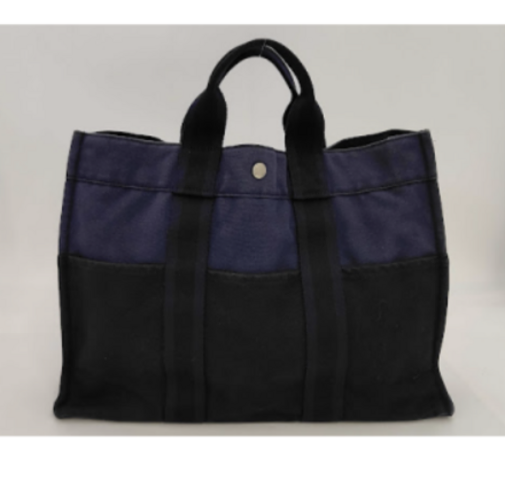 Navy & Black Canvas Herline Tote