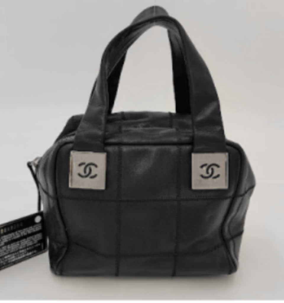 Black Leather Chocolate Bar CC Bag