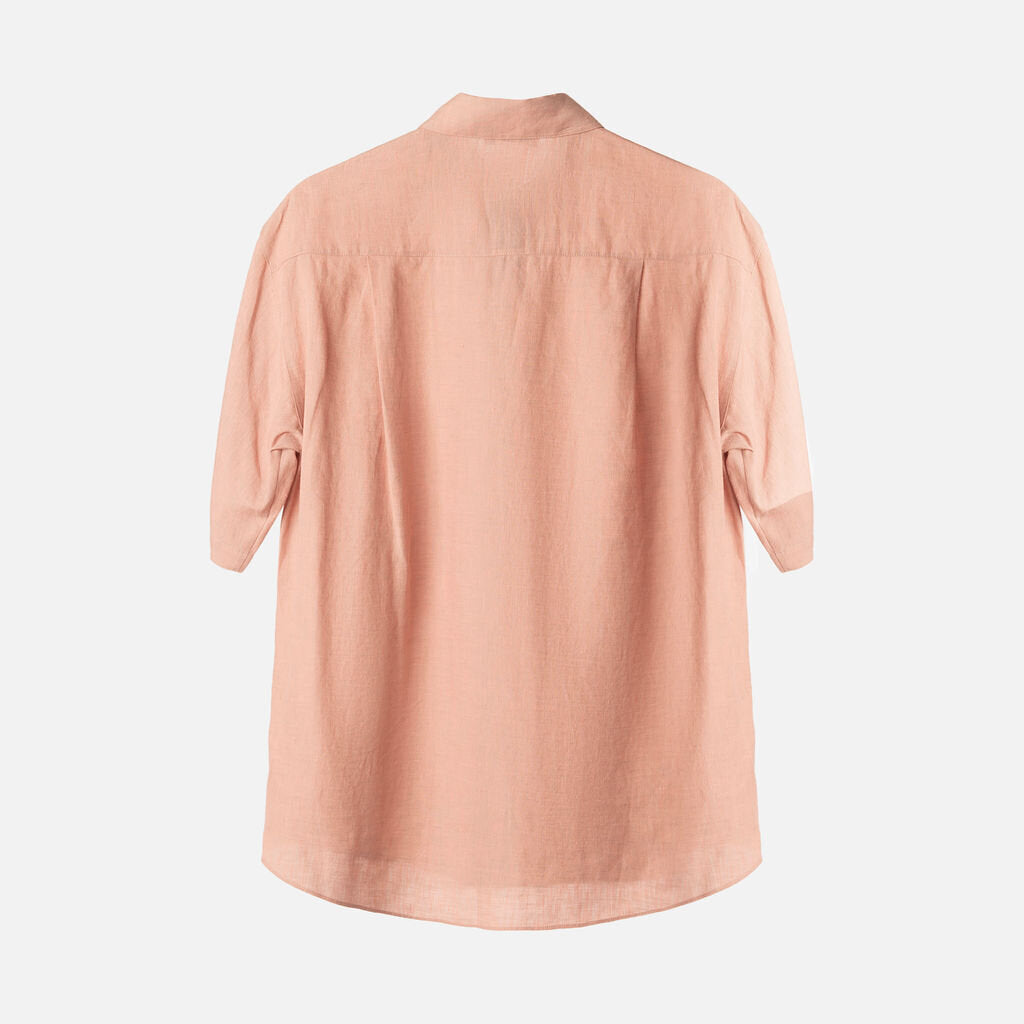 Lafayette 148 Pink Linen Button Up Top