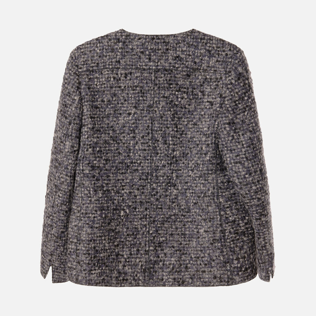 Akris Punto Blue Tweed Alpaca Blend Jacket
