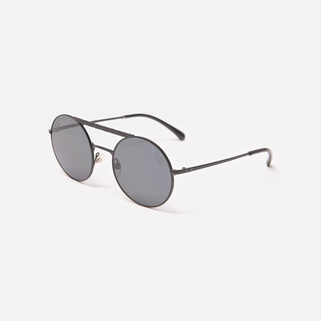 Chanel Black Round Sunglasses