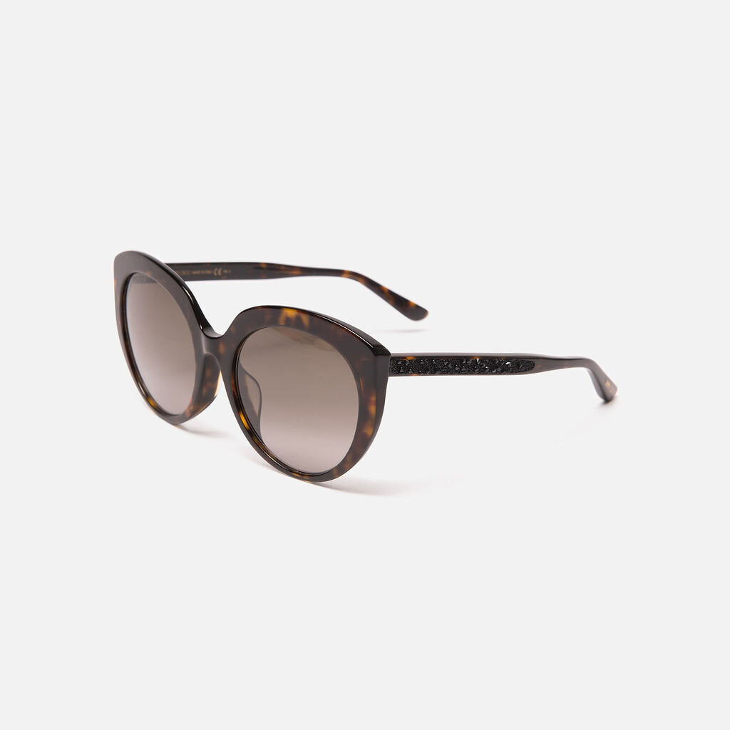 Jimmy Choo Brown Tortoise Round Sunglasses