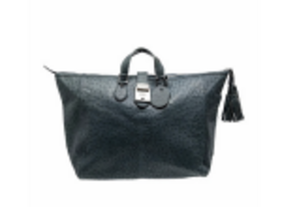 Navy Ostrich Weekender Bag