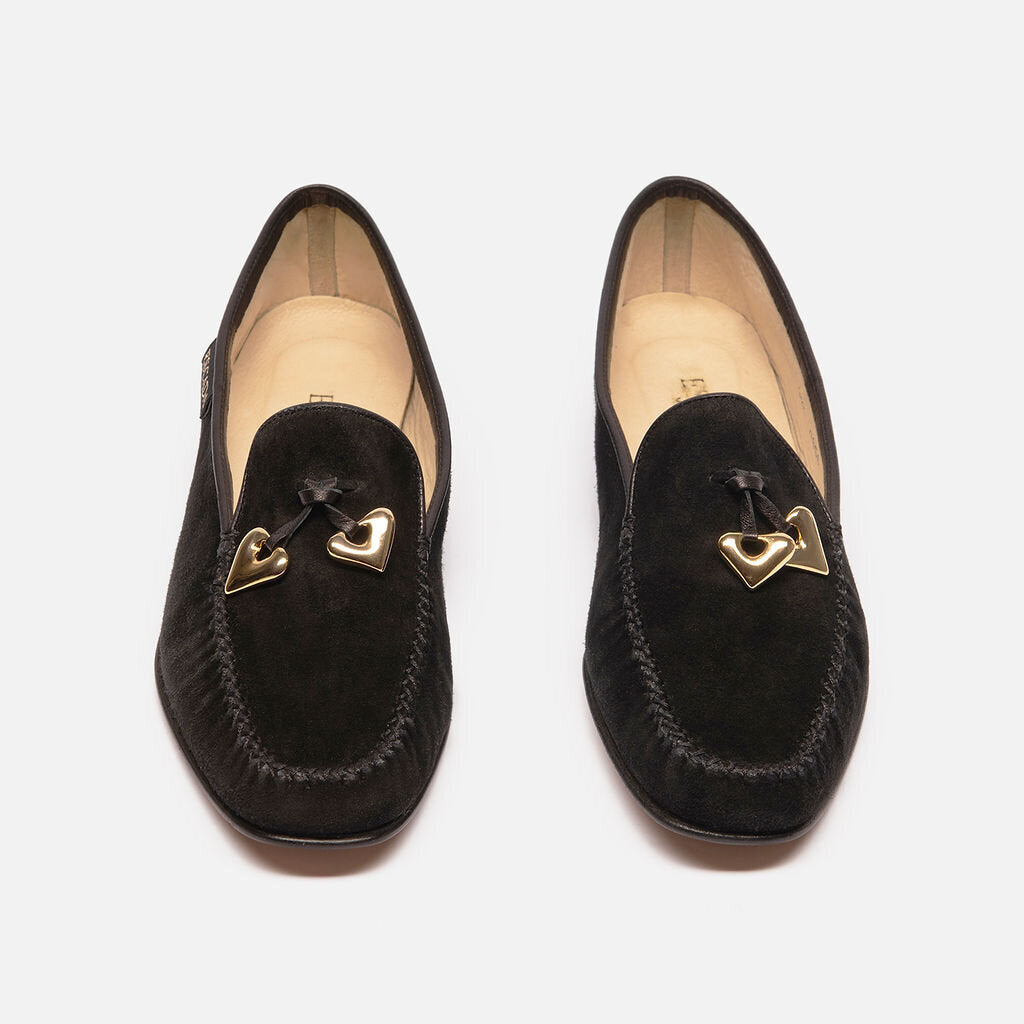 Escada Black Suede Loafer