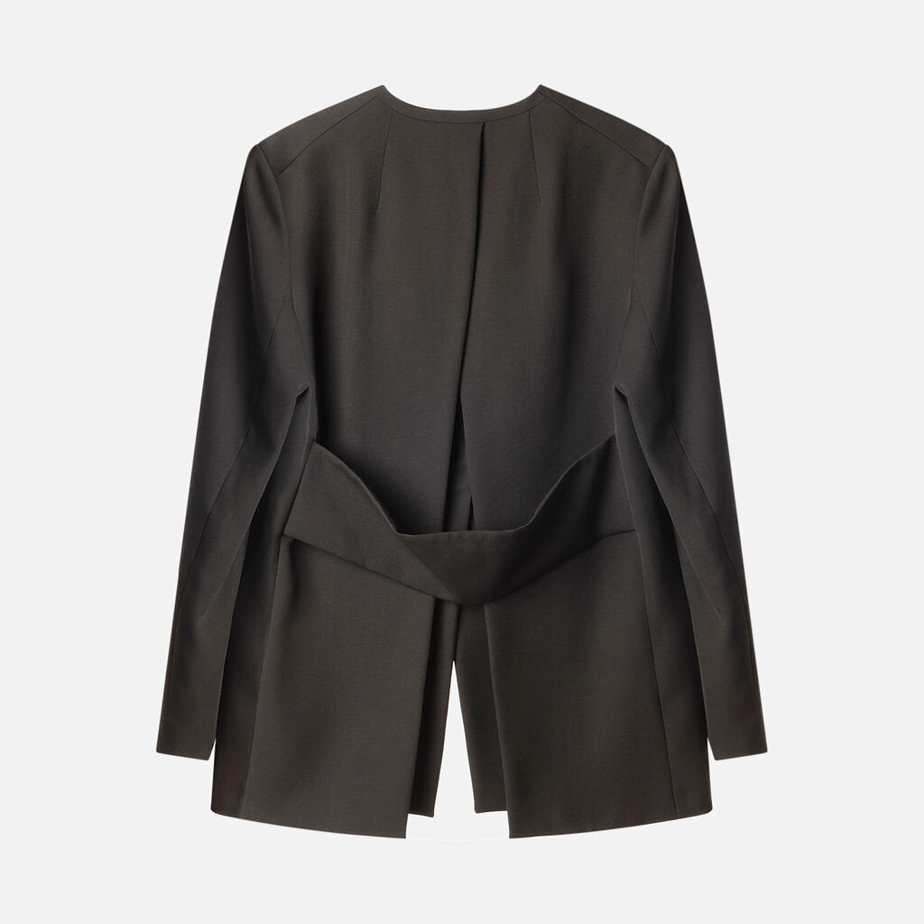 Jil Sander Black Wool Tailored Open Back Blazer