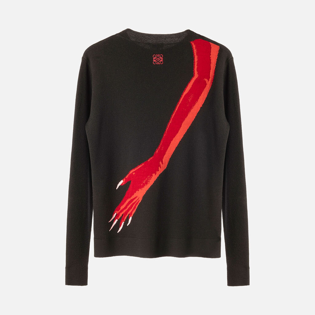 Loewe Black Wool Intarsia Knit Sweater