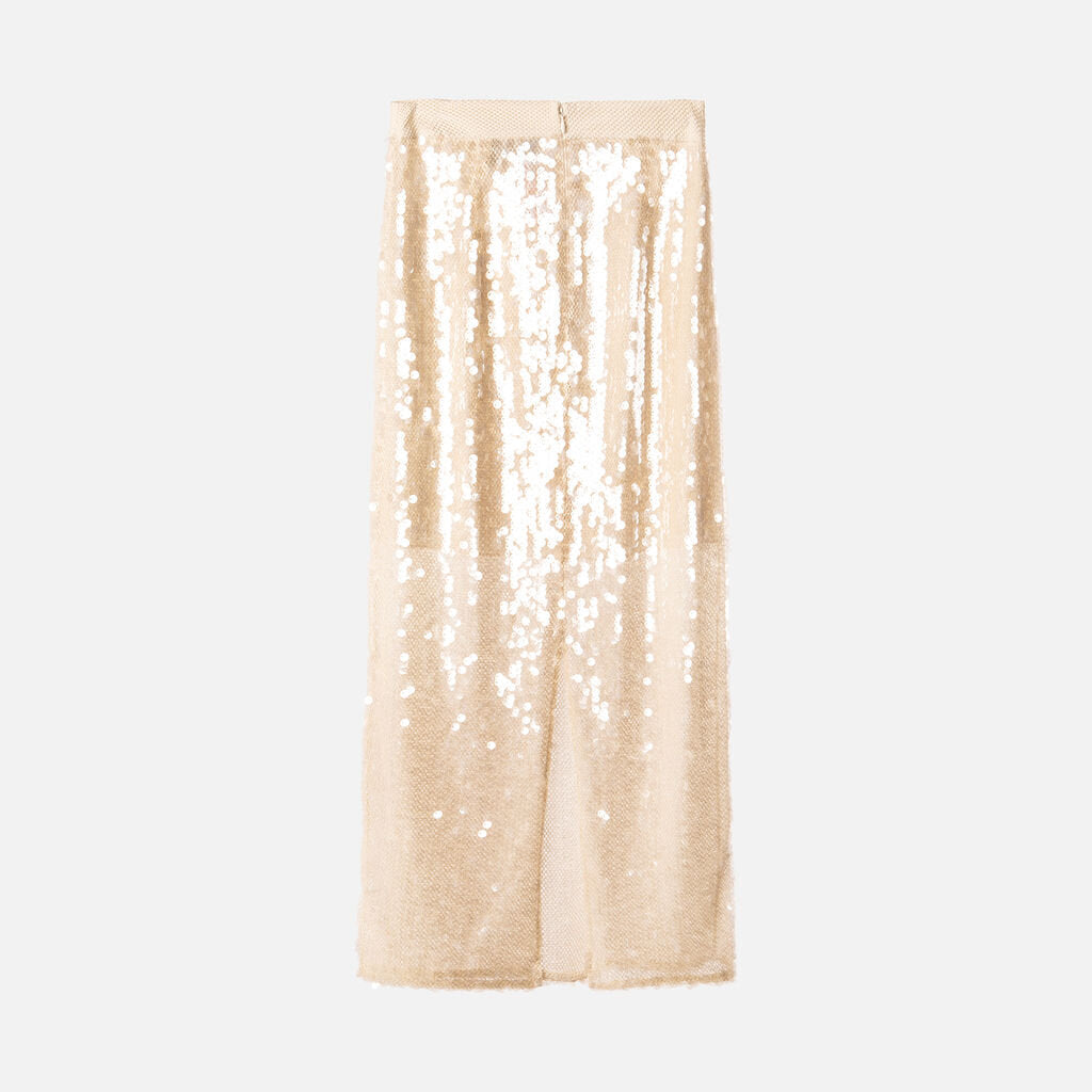 TWP Beige Sequin Midi Skirt (est 995)