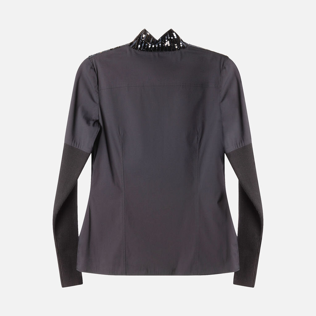 Christian Dior Navy Cotton Sequins Button Down Shirt