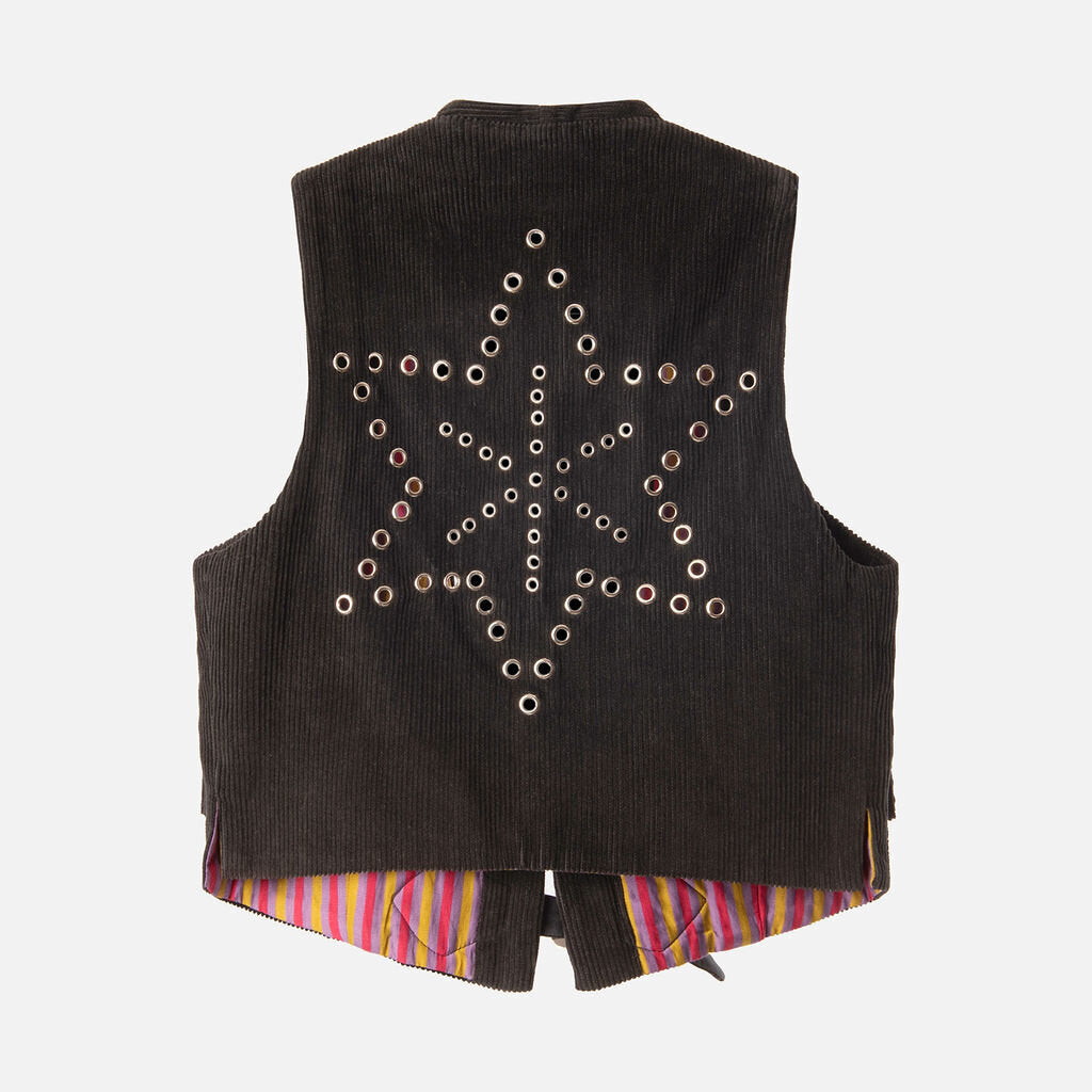 Alix of Bohemia Black Corduroy Vest