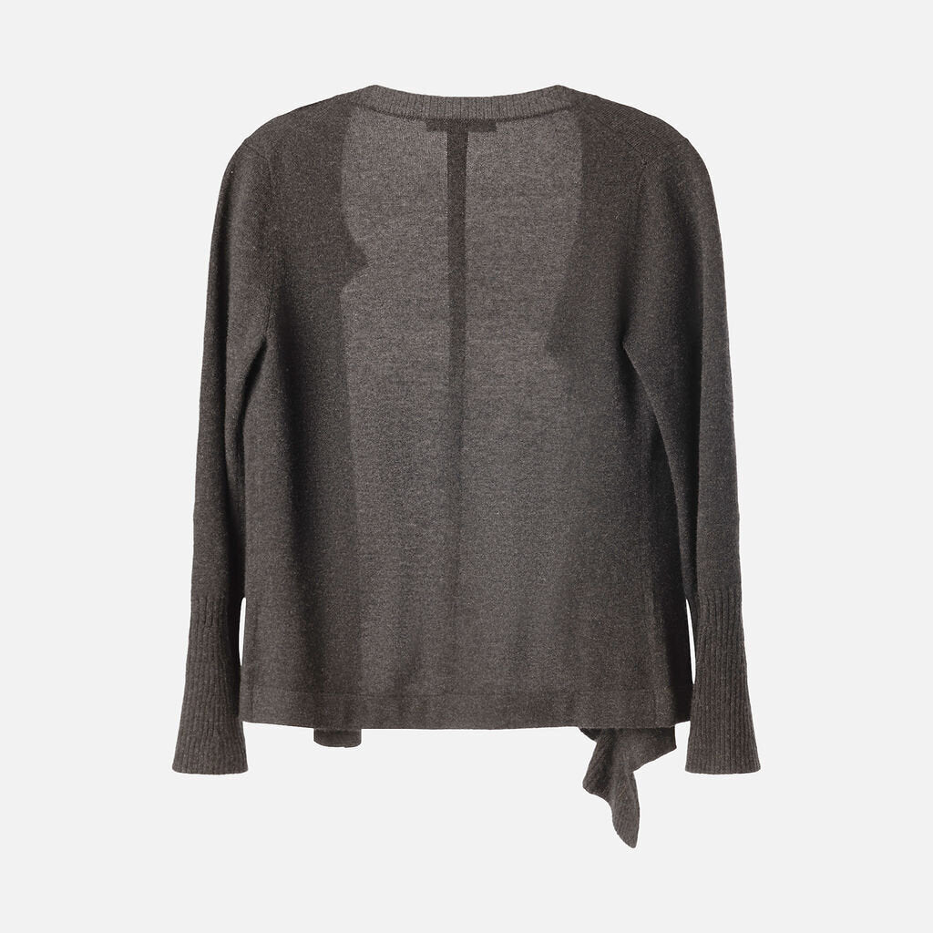 In Cashmere Black Cashmere Cardigan Ruffle