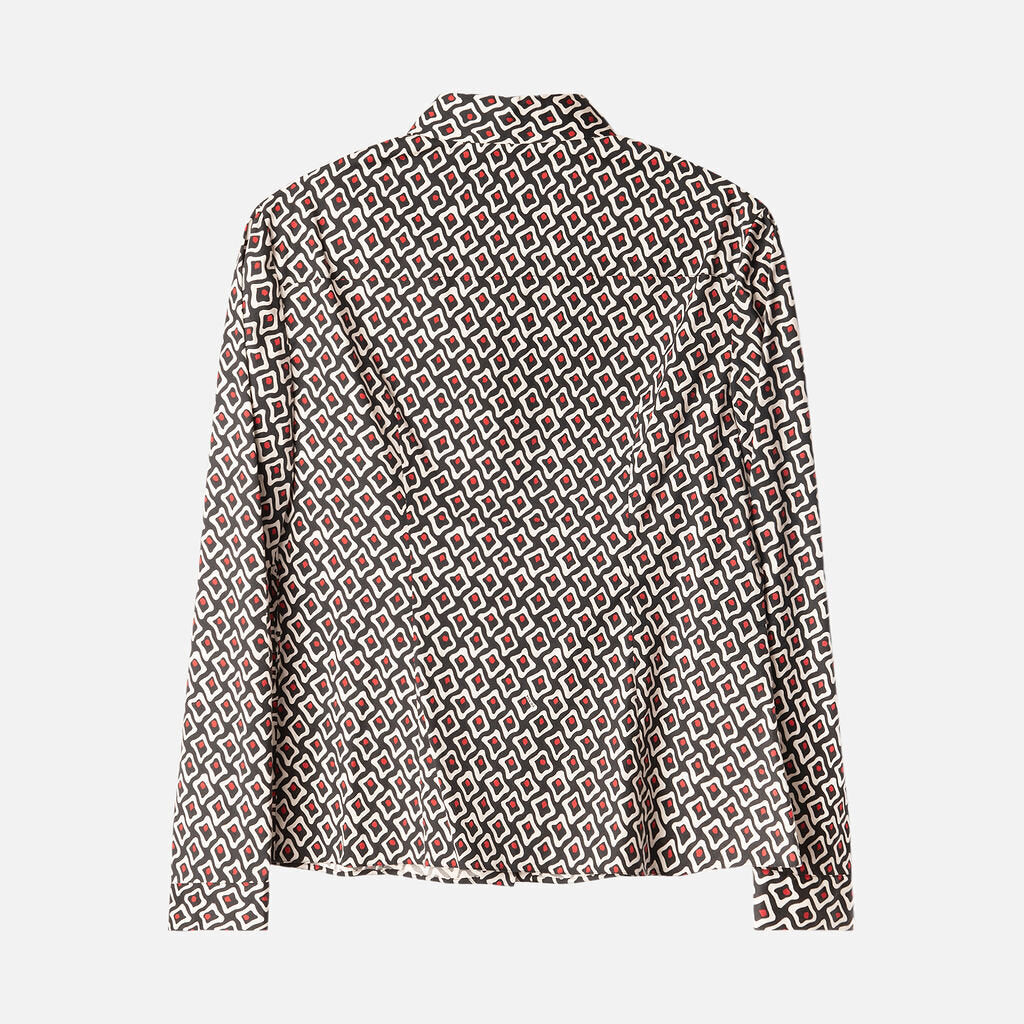 Prada Black Abstract Print Cotton Shirt